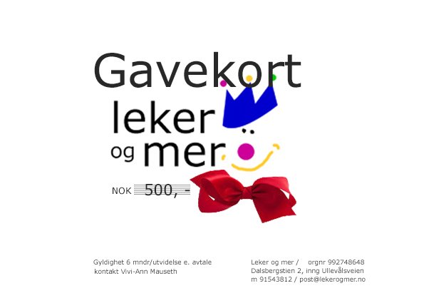 Gavekort NOK 500